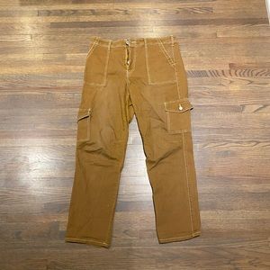 Brown and white cargo pants